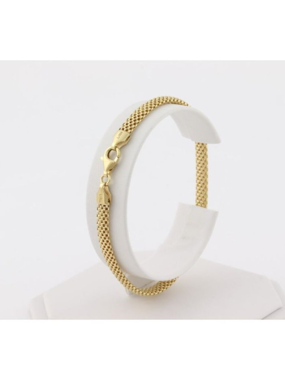 18k Yellow Gold Over Sterling Silver Weaved Braided Bracelet 8" inch - Picture 5 of 6
